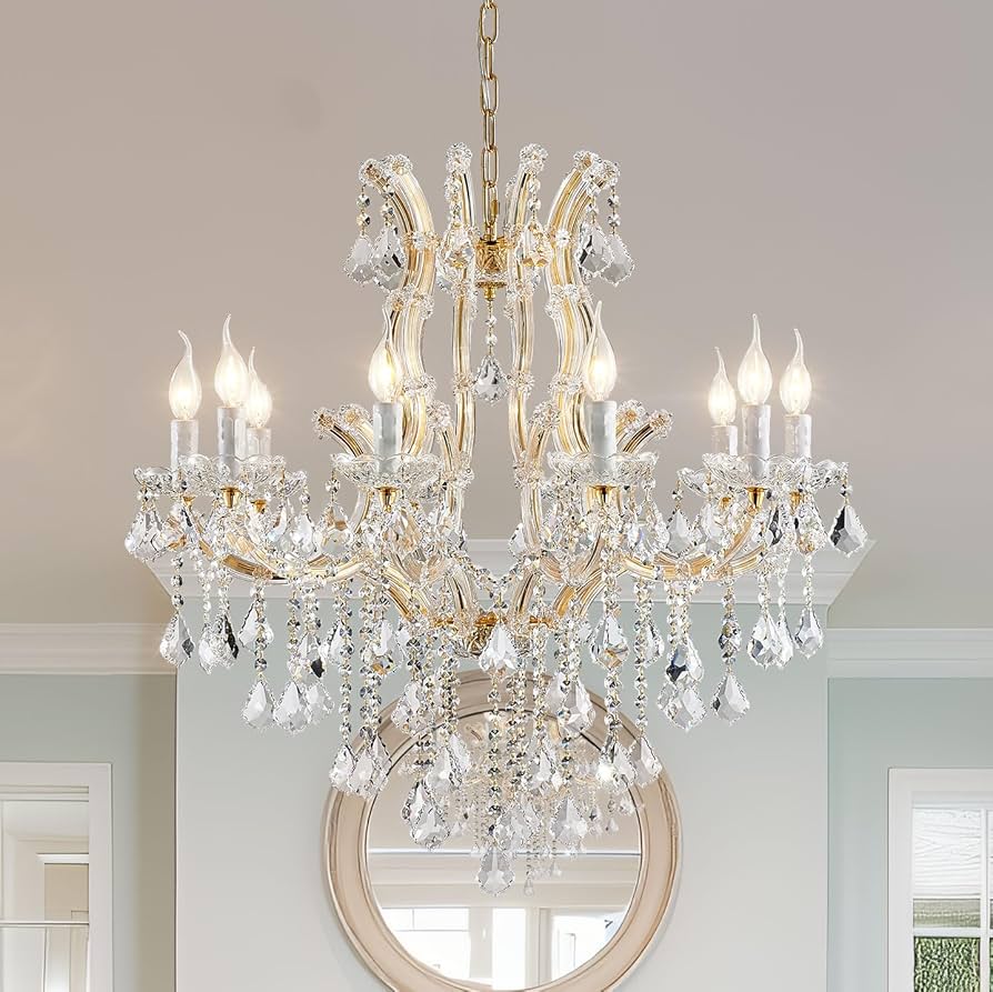 TMAFON Modern Gold Crystal Chandelier Lighting - Luxury